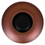 MFFDGD29BB Тарелка круглая,"Gourmet",борт- цвет бронзовый d=29  см., глубокая, фарфор, Metalfusion, , шт