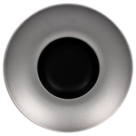 MFFDGD29SB Тарелка круглая,"Gourmet",борт- цвет серебряный d=29  см., глубокая, фарфор, Metalfusion