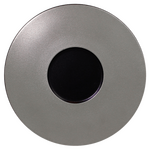 MFFDGF29SB Тарелка круглая,борт цвет серебряный d=29  см., плоская, фарфор, Metalfusion