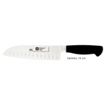 8321T38 Нож кухонный поварской "Santoku", L=18см., лезвие- нерж.сталь,ручка- пластик,цвет черный
