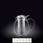 Чайник заварочный 600 мл короткий носик, с откидной крышкой и колбой нерж. Thermo Glass Wilmax