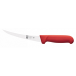 Нож обвалочный 150/290 мм. изогнутый (узкое жесткое лезвие) красный Poly Icel /1/