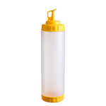 Емкость для соуса 750 мл. d=70 мм. h=270 мм. с 2 крышками прозрачная, крышки желтые GP /1/96/