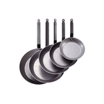 Сковорода d=20 см. h=3,5 см. белая сталь (индукция) Carbone Steel De Buyer /1/3/