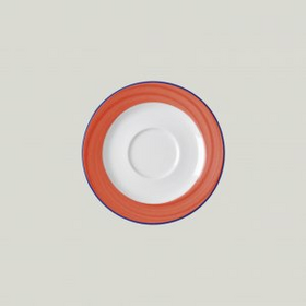 BASA13D56 Блюдце круглое, борт- красный d=13 см., для чашки 9cl, фарфор, Bahamas 2, RAK Porcelain, О, шт