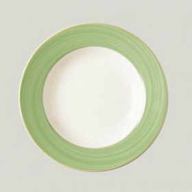BADP23D57 Тарелка круглая, борт- зеленый d=23 см., глубокая, фарфор, Bahamas 2, RAK Porcelain, ОАЭ, шт