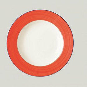 BADP26D56 Тарелка круглая, борт-красный d=26 см., глубокая, фарфор, Bahamas 2, RAK Porcelain, ОАЭ, шт