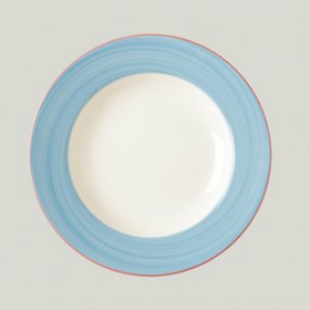 BAFP24D54 Тарелка круглая, борт-голубой d=24 см., плоская, фарфор, Bahamas 2, RAK Porcelain, ОАЭ, шт