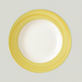 BAFP27D53 Тарелка круглое, борт- желтый d=27 см., плоская, фарфор, Bahamas 2, RAK Porcelain, ОАЭ, шт