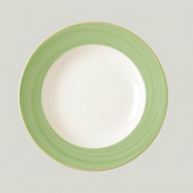 BAFP27D57 Тарелка круглая, борт- зеленый d=27 см., плоская, фарфор, Bahamas 2, RAK Porcelain, ОАЭ, шт