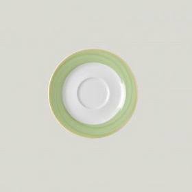 BASA13D57 Блюдце круглое, борт- зеленый d=13 см., для чашки 9cl, фарфор, Bahamas 2, RAK Porcelain, О, шт