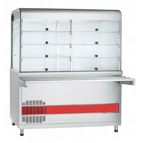 Прилавок-витрина холодильный ПВВ(Н)-70КМ-С-01-НШ вся нерж. плоский стол