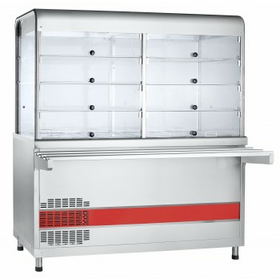 Прилавок-витрина холодильный ПВВ(Н)-70КМ-С-03-НШ вся нерж. с гастроемкостями
