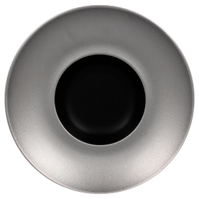 MFFDGD29SB Тарелка круглая,"Gourmet",борт- цвет серебряный d=29  см., глубокая, фарфор, Metalfusion,, шт