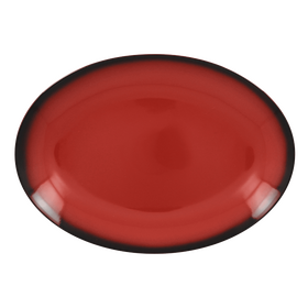 LENNOP32RD Тарелка овальная  32х23 см., плоская, фарфор,цвет красный, Lea, RAK Porcelain, ОАЭ, шт