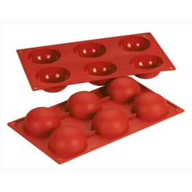 Форма силиконовая P.L. Proff Cuisine "Полусфера" 6 ячеек d 70 мм, h 35 мм (30*17,5 см)