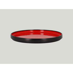 FRNOLD20RD Тарелка /крышка для FRNODP20RD d=20 см., c вертикальным бортом, цвет чёрный/красный, фарф, шт
