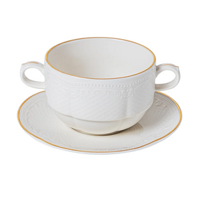 Бульонная пара 350 мл, фарфор, "Aristocrat-Gold". Noble
