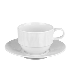 Чайная пара 220мл, d8.5см, h6.5см, фарфор "NOBLE" серия "NEO SILK"