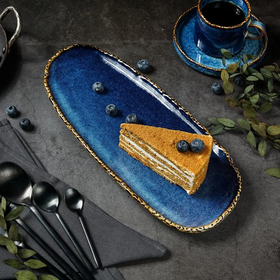 Блюдо овальное 35*15 см,фарфор,серия "Aqua Blue" P.L.