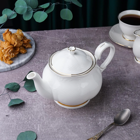 Чайник 1000 мл, фарфор, "Aristocrat-Gold". Noble