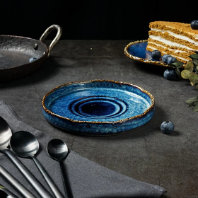 Блюдце 14 см,для чашек-81222289/81222290, см,фарфор,серия "Aqua Blue" P.L.