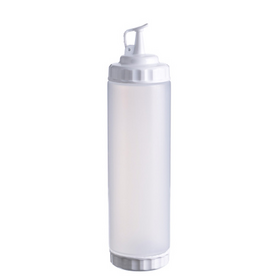 Емкость для соуса 750 мл. d=70 мм. h=270 мм. с 2 крышками прозрачная, крышки белые GP /1/96/