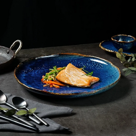 Тарелка d=28 см, h=3.3 см, фарфор,серия "Aqua Blue" P.L.