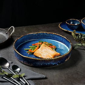 Тарелка с бортом d=26см, h=4.8см, 1,5 л, фарфор,серия "Aqua Blue" P.L.