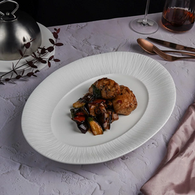Блюдо овальное 36.8*26.8*4 см,серия "Frost White Moon", P.L. - Proff Cuisine