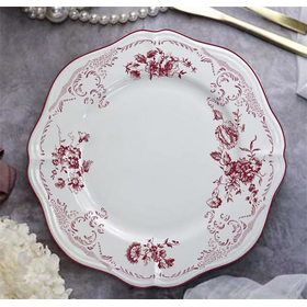 Тарелка мелкая d 21 см h 2 см, фарфор, Red Rose
